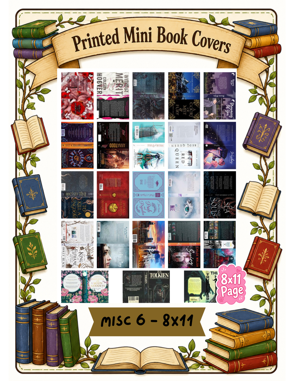 Mini book sticker sheets and mini books