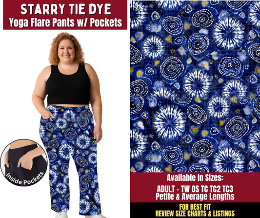Preorder! Closes 9/28. ETA Dec. Starry Tie Dye Yoga Flare Pants