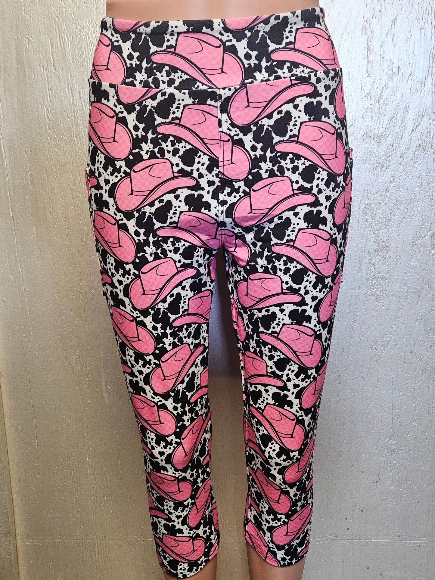 Pink Cowboy Hats skorts, leggings, and capris