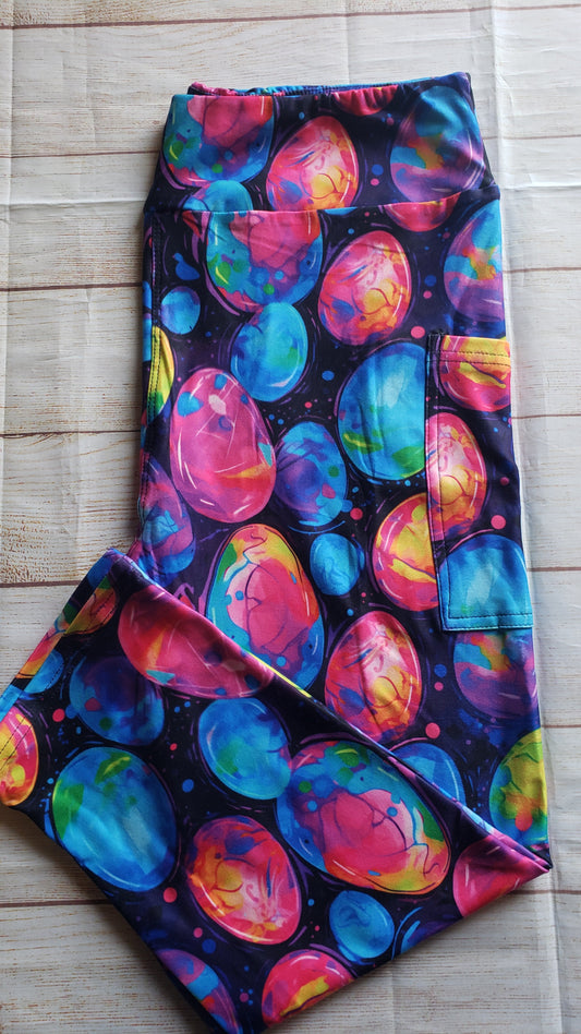 Neon easter eggs capris with pockets