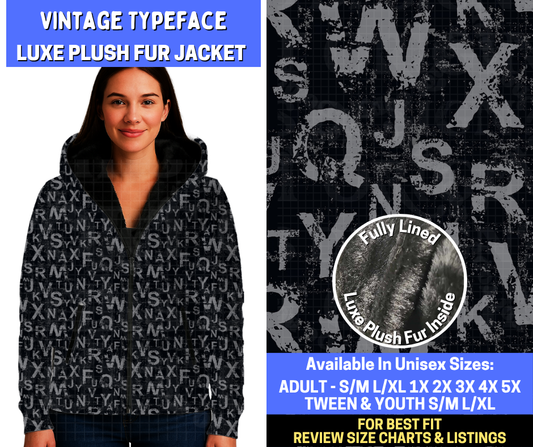 Preorder! Closes 10/29. ETA Jan. Vintage Typeface Luxe Fur Jacket