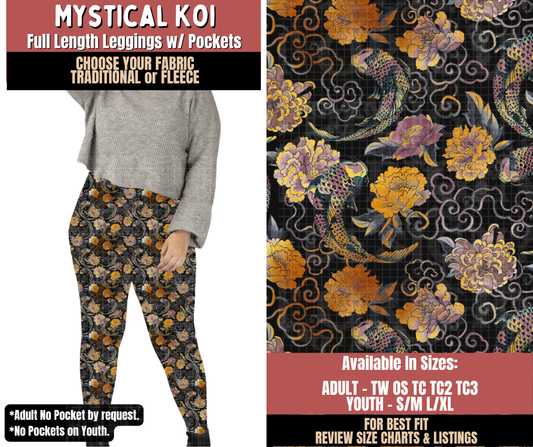 Preorder! Closes 10/22. ETA Jan. Mystical Koi Leggings Choose Fleece or Traditional