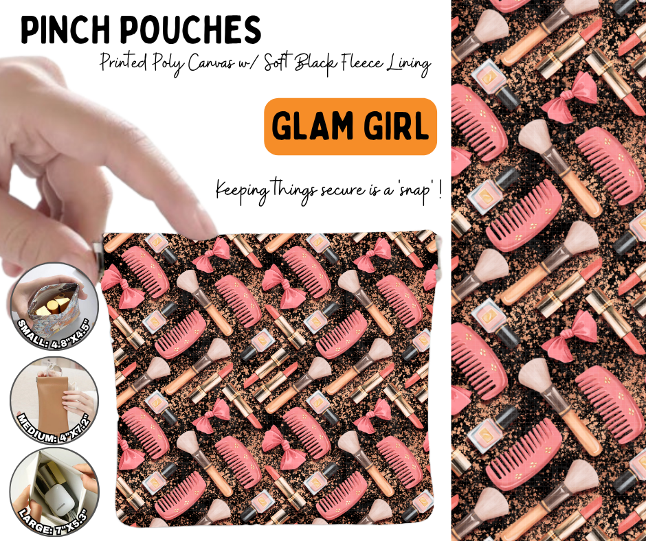 Preorder! Closes 6/17. ETA Sept. Glam Girl Pinch Pouches in 3 Sizes
