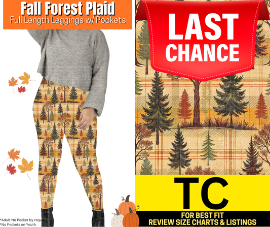 Fall Forest Plaid Full Length Leggings w/ Pockets