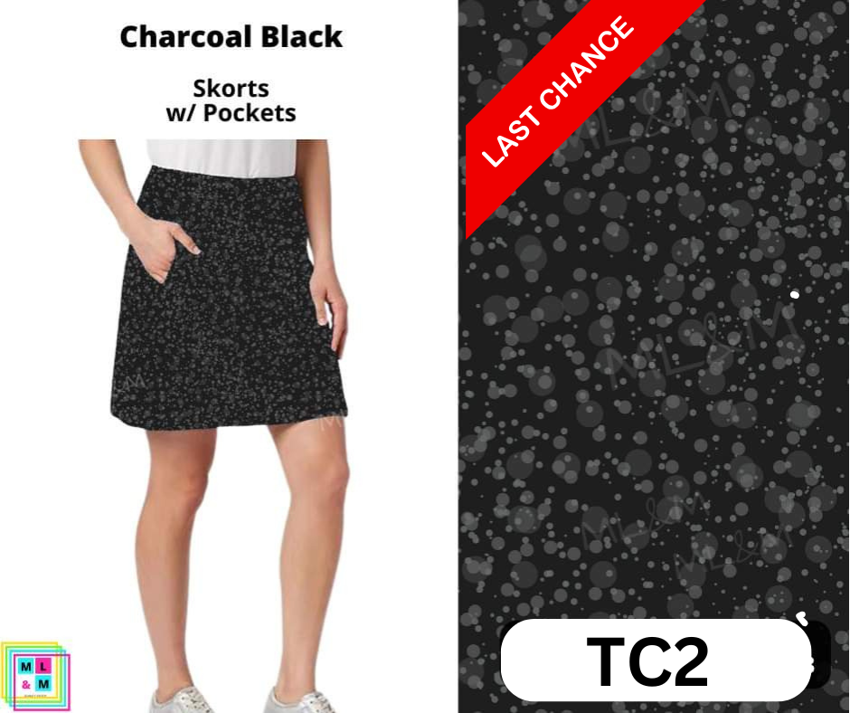 Charcoal Black Skort