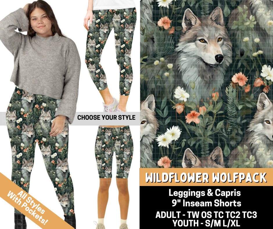 Preorder! Closes 5/25. ETA Aug. Wildflower Wolfpak Combo Legging Lengths