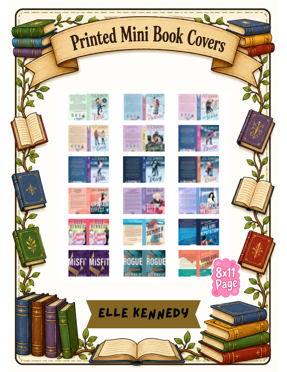 Mini book sticker sheets and mini books