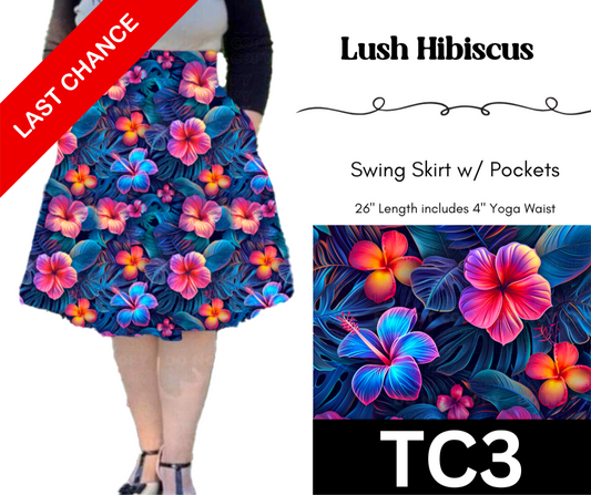 Lush Hibiscus Swing Skirt
