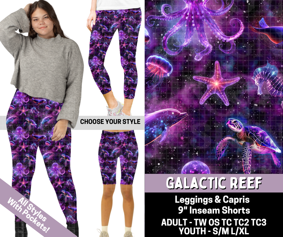 Preorder! Closes 5/13. ETA Aug. Galactic Reef Combo Legging Lengths