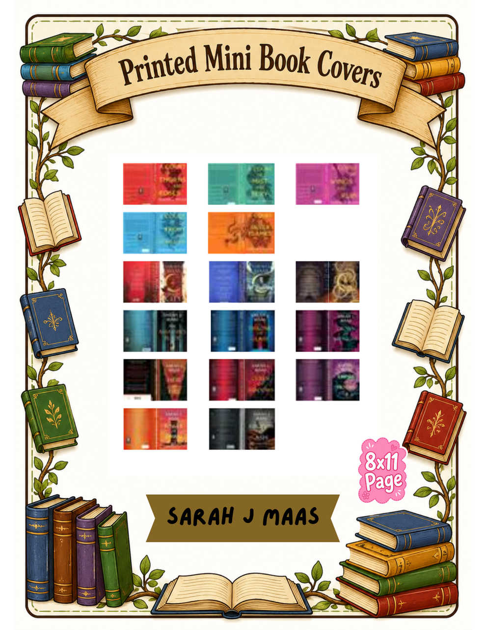 Mini book sticker sheets and mini books