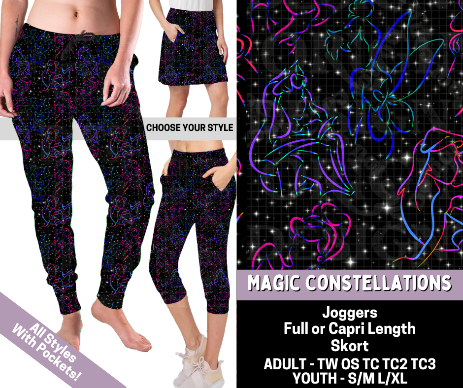 Preorder! Closes 5/13. ETA Aug. Magic Constellations Combo Jogger Lengths & Skort