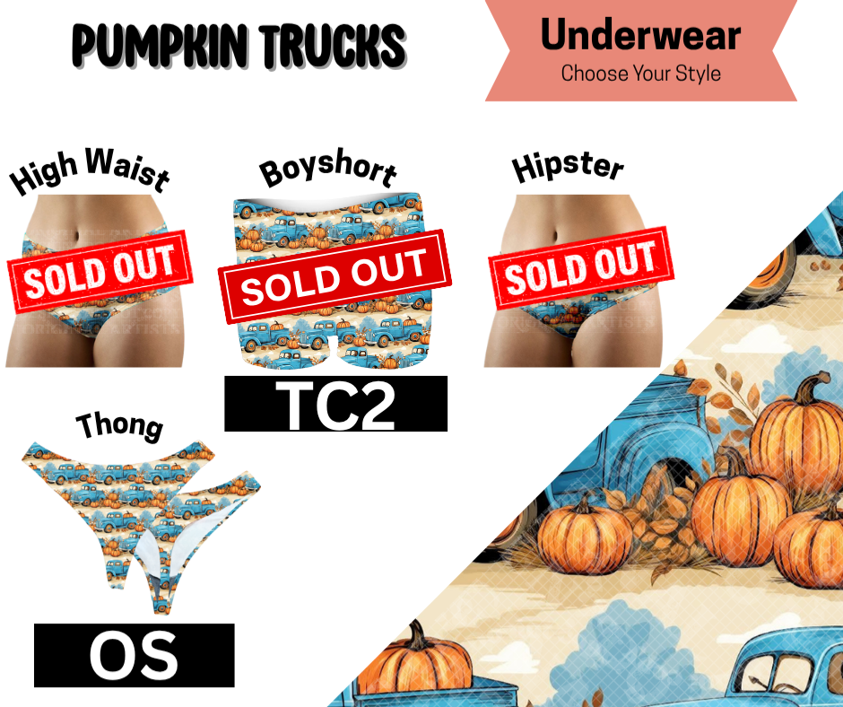 Pumpkin Trucks Boyshort, & Thong Underwear
