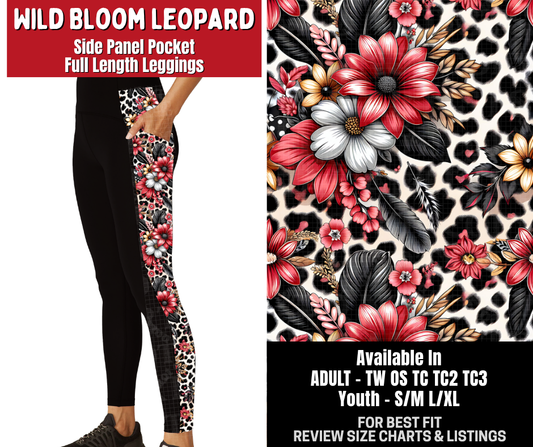 Preorder! Closes 10/26. ETA Jan. Wild Bloom Leopard Side Panel Pocket Full Length Leggings