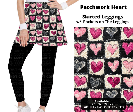 Preorder! Closes 11/25. ETA Jan. Patchwork Heart Skirted Full Length Leggings w/ Pockets