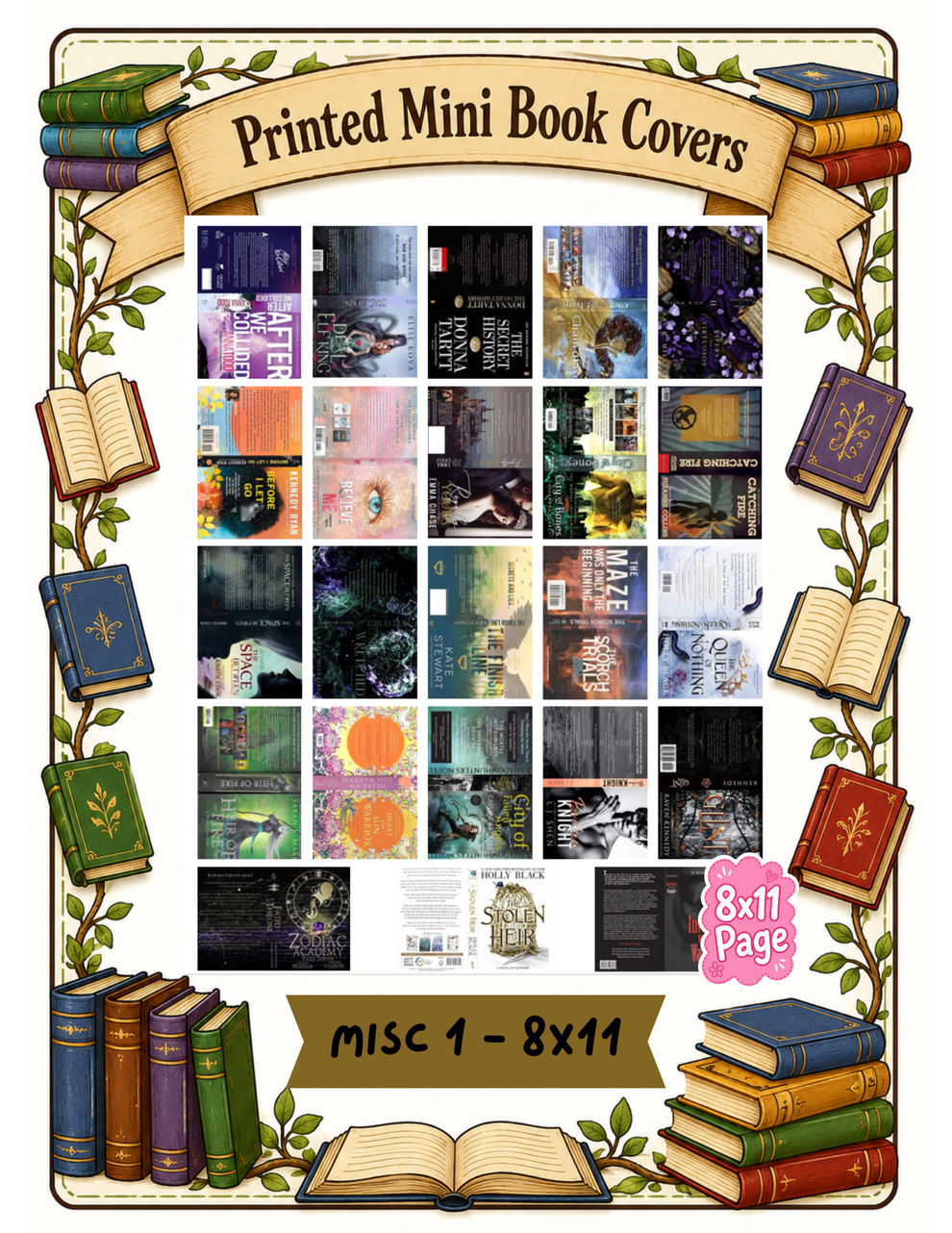 Mini book sticker sheets and mini books