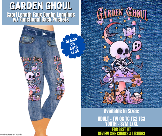 Preorder! Closes 12/15. ETA March. Garden Ghoul Capri Leggings w/ Side Leg Designs
