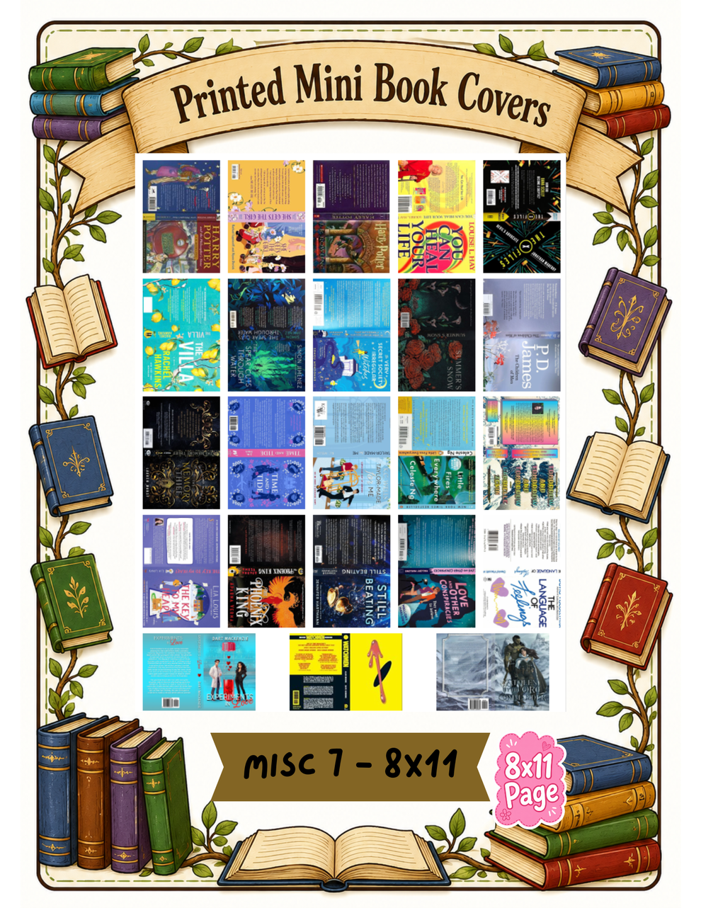Mini book sticker sheets and mini books