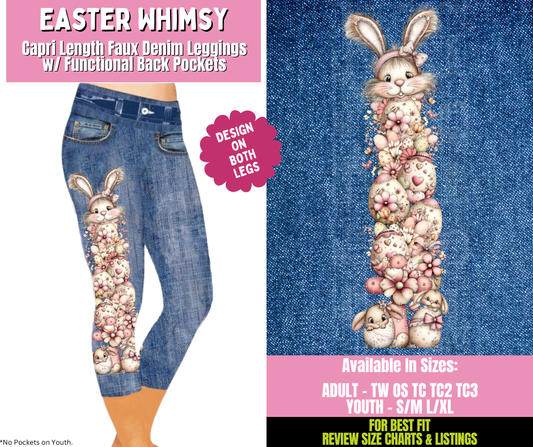 Preorder! Closes 1/21. ETA April. Easter Whimsy Capri Leggings w/ Side Leg Designs