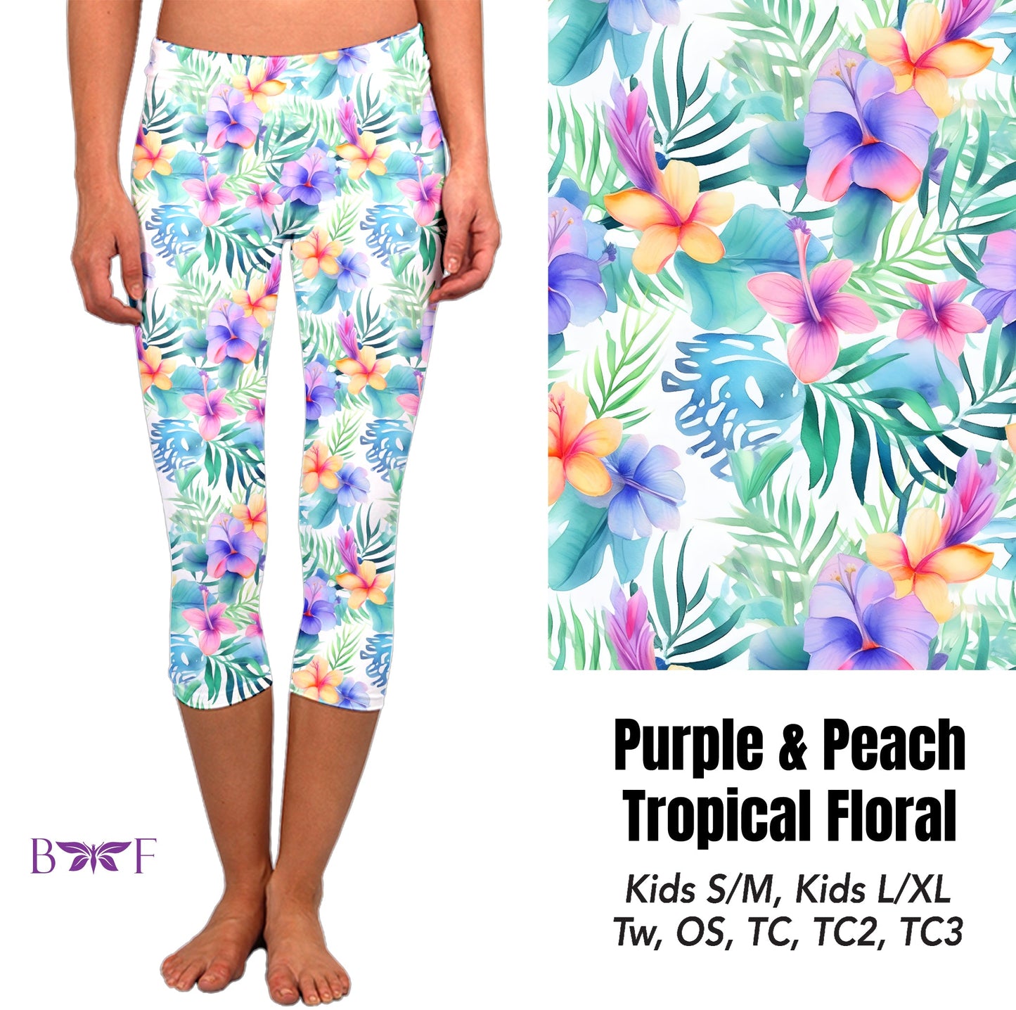 Purple & Peach Tropical Floral