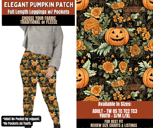Preorder! Closes 7/20. ETA Oct. Elegant Pumpkin Patch Leggings Choose Fleece or Traditional
