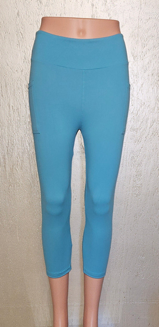 Aqua Blue capris and shorts