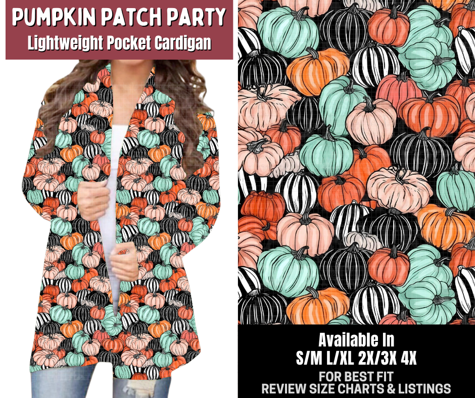 Preorder! Closes 7/23. ETA Oct. Pumpkin Patch Party Pocket Cardigan
