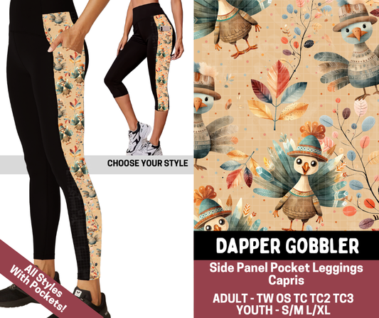 Preorder! Closes 7/23. ETA Oct. Dapper Gobbler Combo Side Panel Legging Lengths