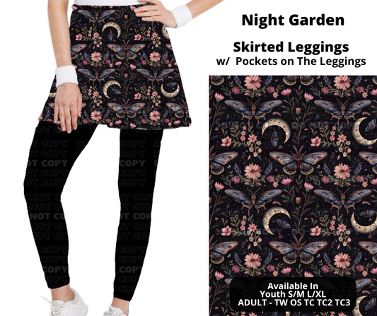 Preorder! Closes 11/25. ETA Jan. Night Garden Skirted Full Length Leggings w/ Pockets