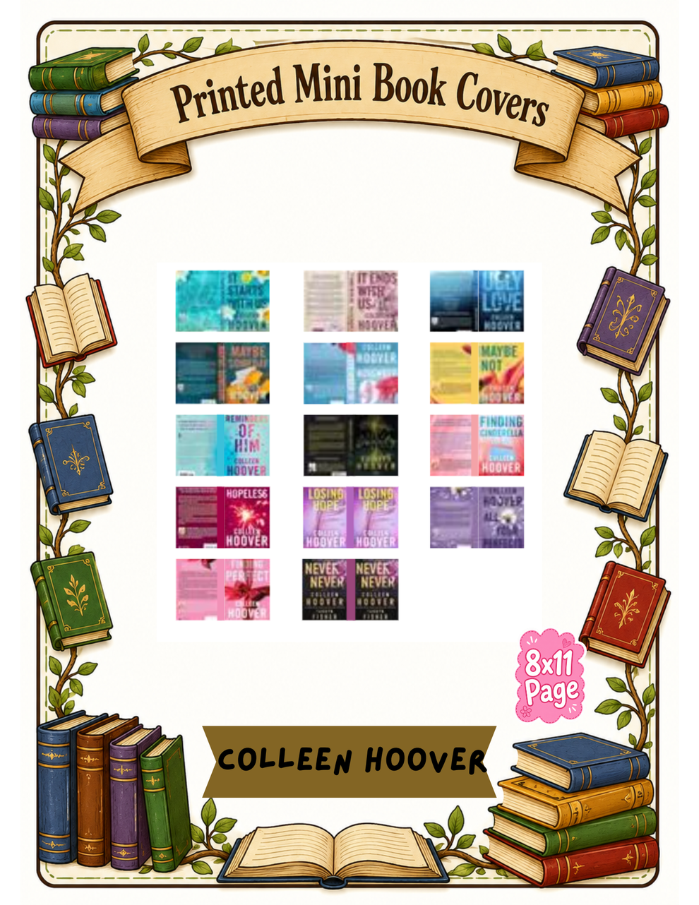 Mini book sticker sheets and mini books