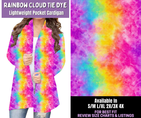 Preorder! Closes 12/18. ETA March. Rainbow Cloud Tie Dye Pocket Cardigan