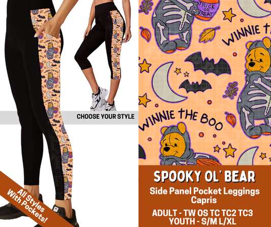 Preorder! Closes 7/13. ETA Oct. Spooky Ol' Bear Combo Side Panel Legging Lengths