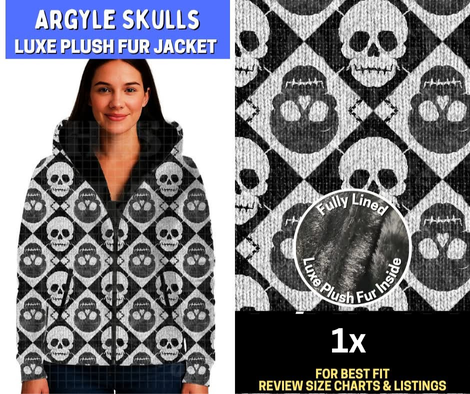 Argyle Skulls Luxe Fur Jacket
