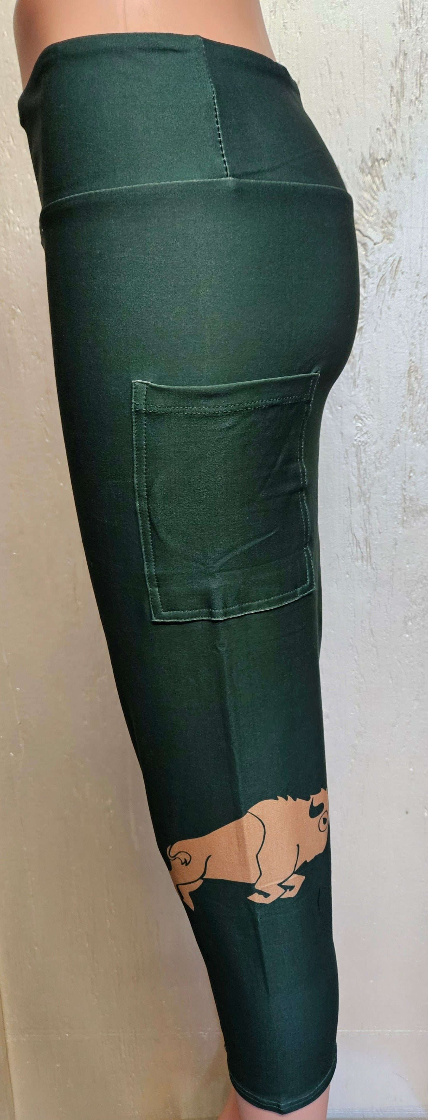 Green and Gold Buffalo capris
