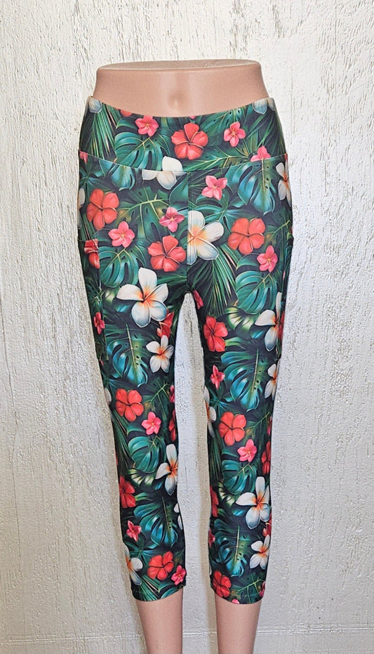 Tropical Garden capris with pockets
