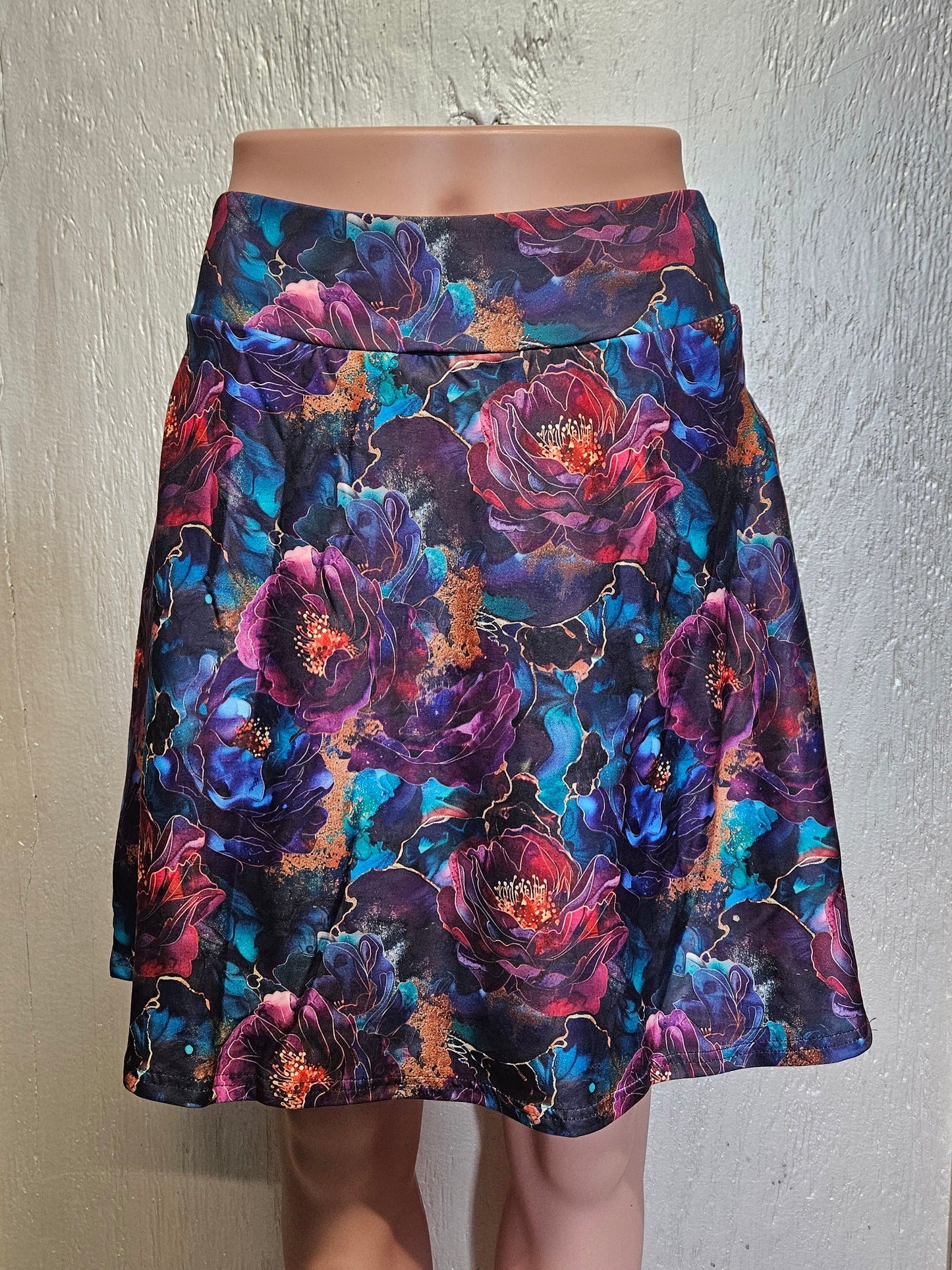 Burgundy Flower leggings, skorts, and capris with pockets