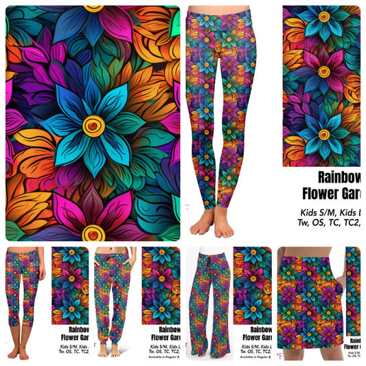 Rainbow Floral Garden capris