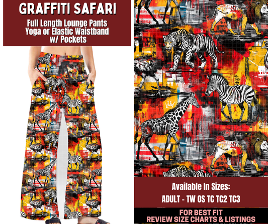 Preorder! Closes 2/4. ETA May. Graffiti Safari Full Length Lounge Pants