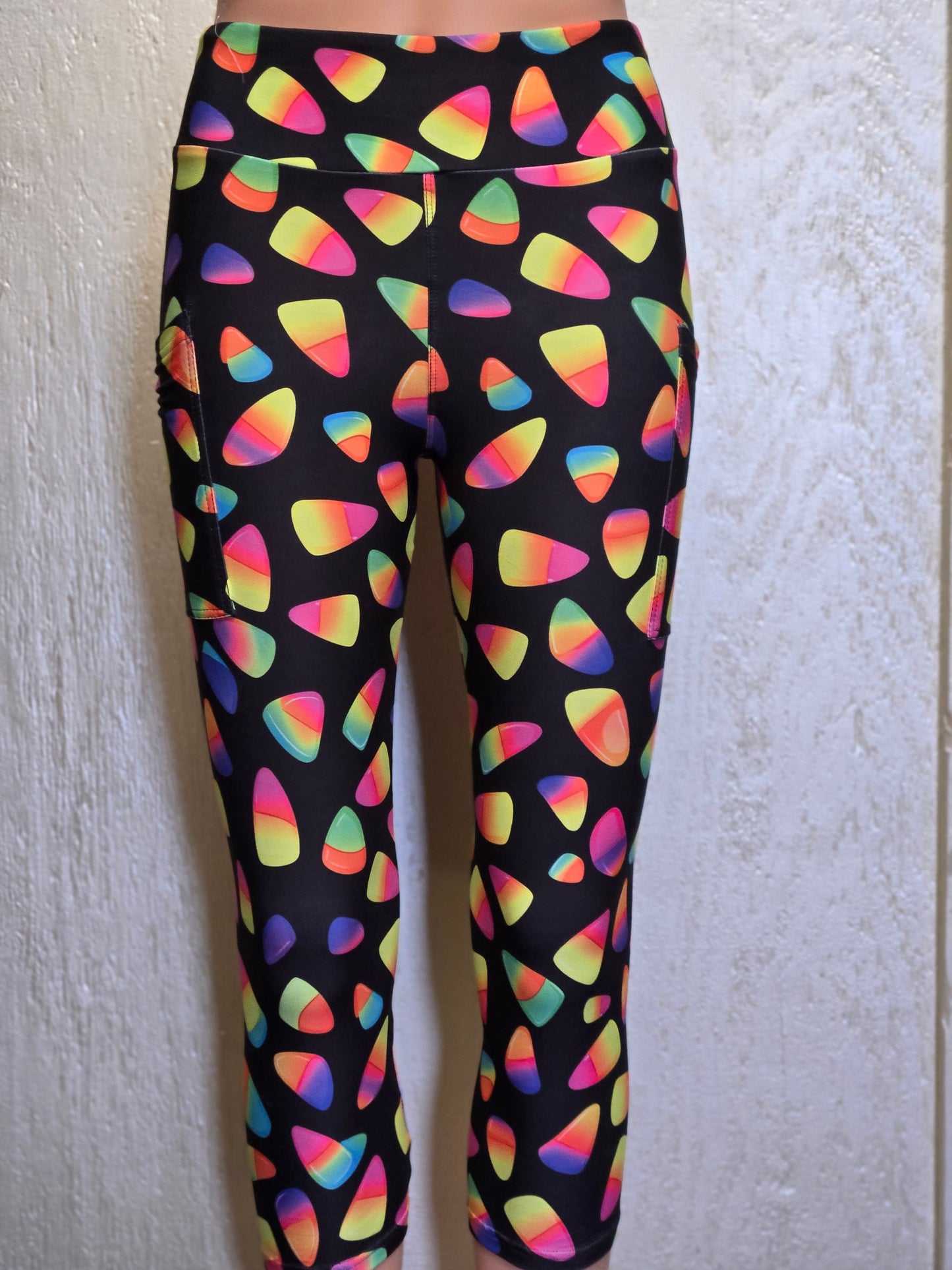 Neon Halloween sweets capris and skorts with pockets