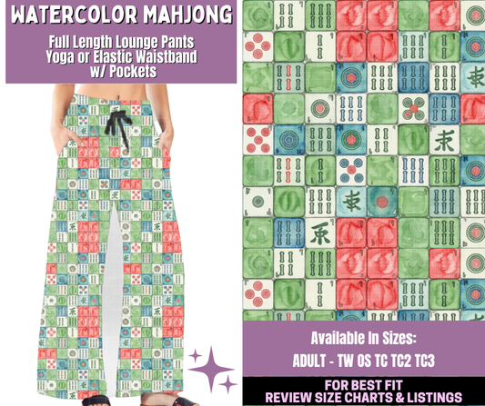 Preorder! Closes 1/14. ETA April. Watercolor Mahjong Full Length Lounge Pants