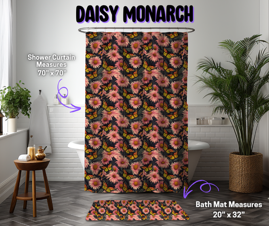 Preorder! Closes 12/8. ETA March. Daisy Monarch Custom Shower Curtain and/or Bath Mat