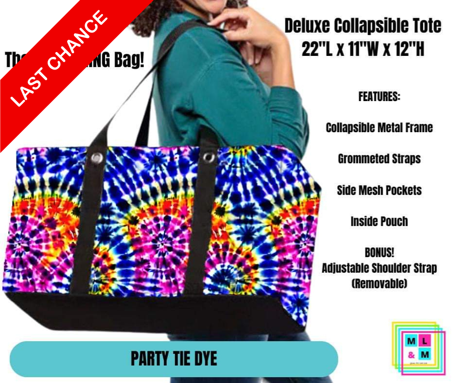 Party Tie Dye Collapsible Tote