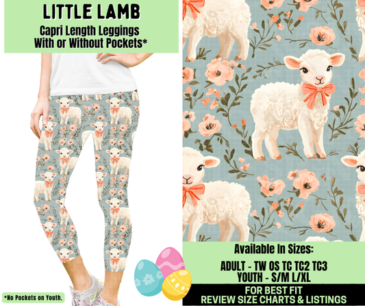 Preorder! Closes 1/19. ETA April. Little Lamb Capri Length Leggings w/wo Pockets
