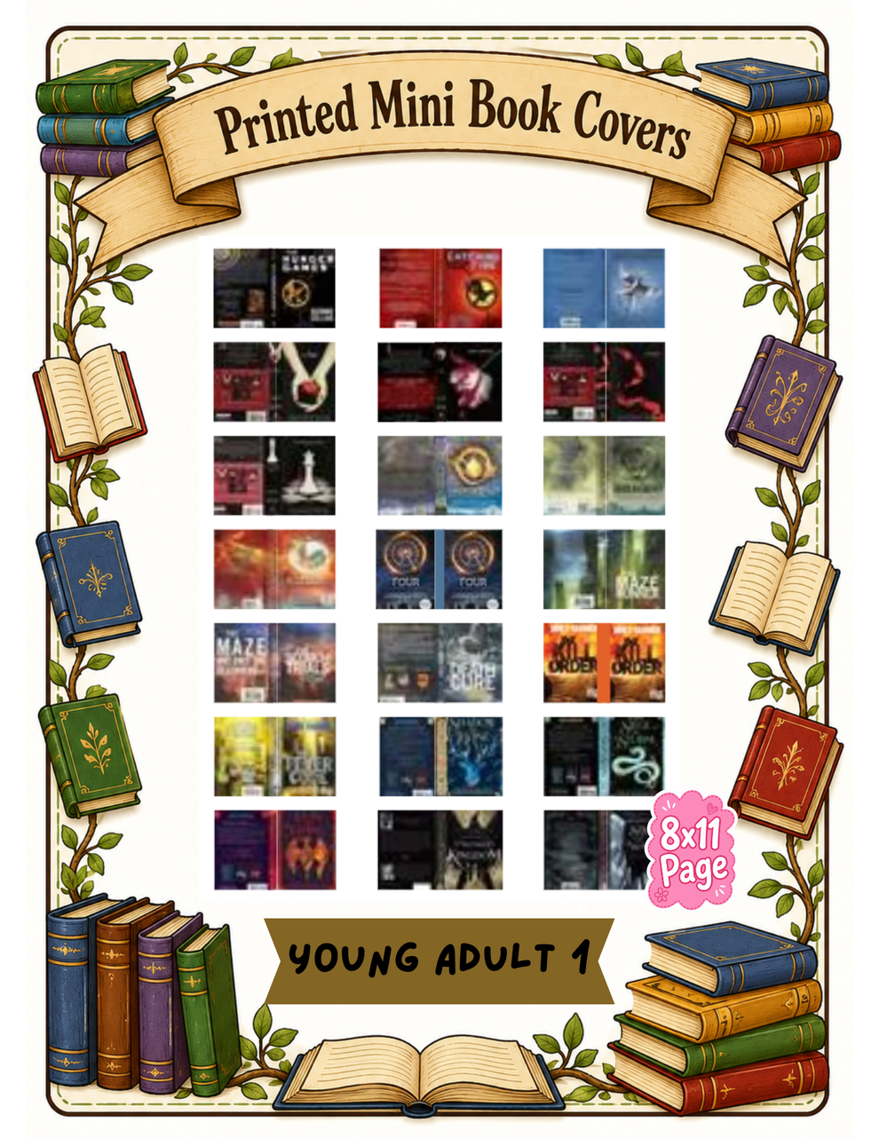 Mini book sticker sheets and mini books