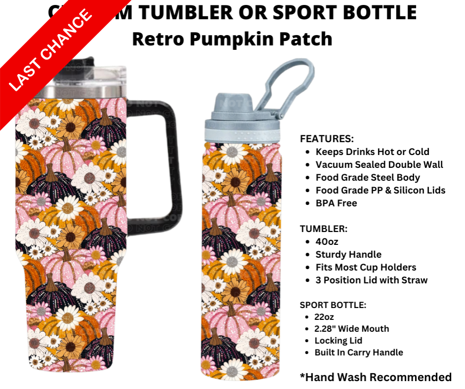 Retro Pumpkin Patch Custom Tumbler