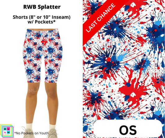 RWB Splatter 10" Inseam Shorts