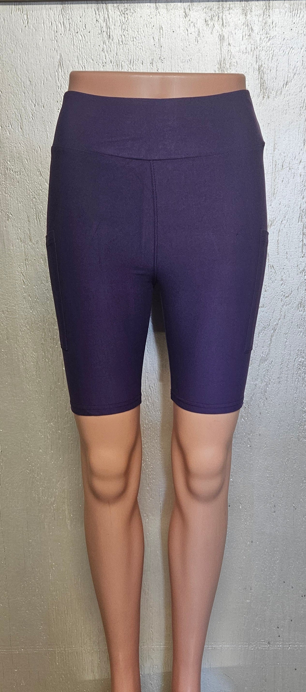 "Brylah Purple" Solid Capris & Bike Shorts