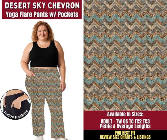 Preorder! Closes 9/28. ETA Dec. Desert Sky Chevron Yoga Flare Pants