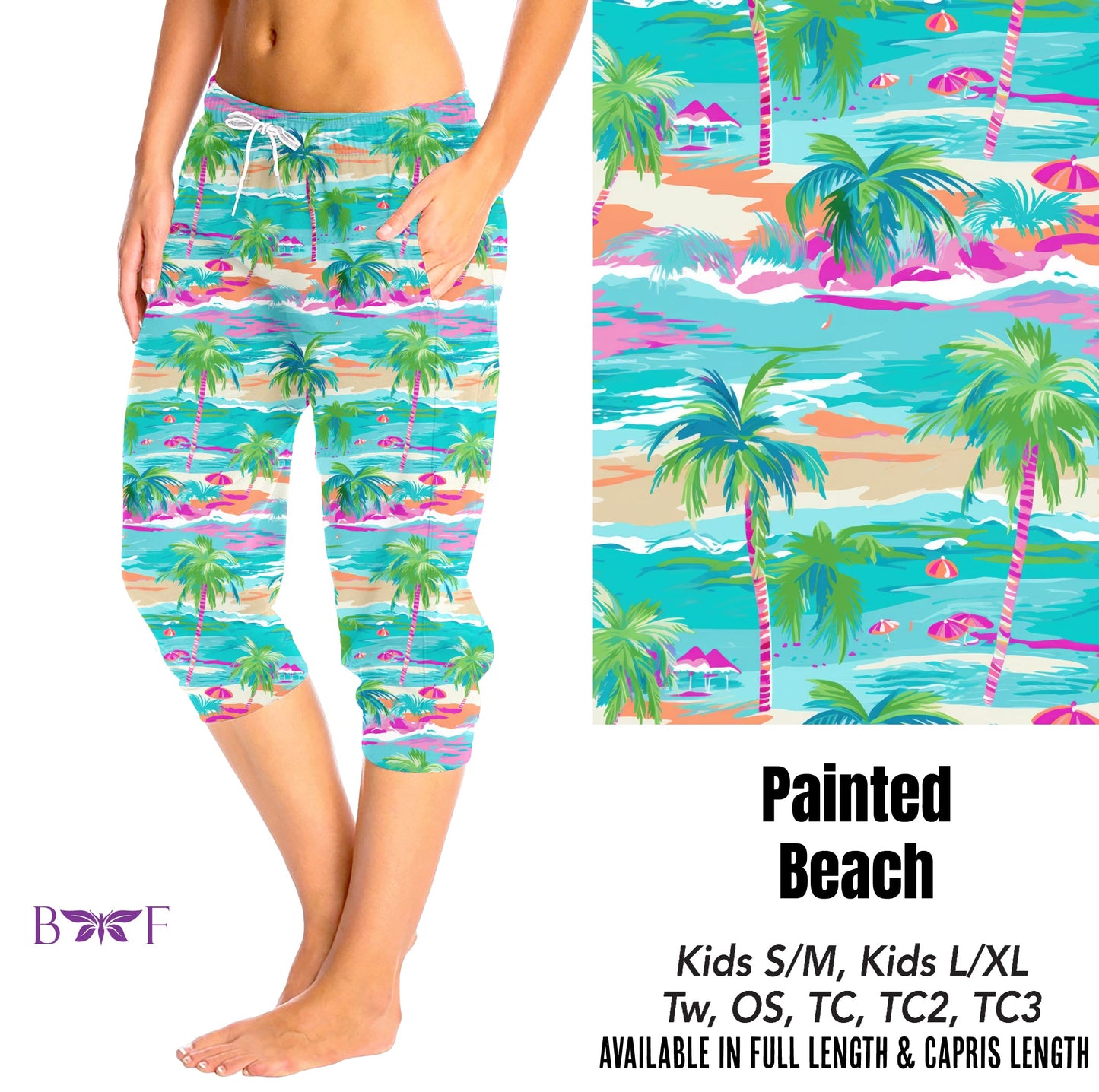 Painted beach Biker short and skort