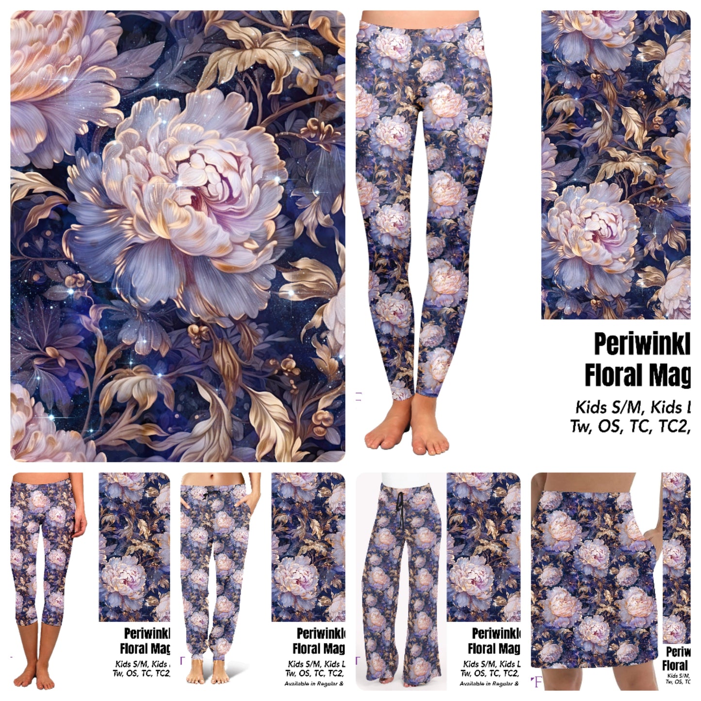 Periwinkle Floral Magic Capris and Skorts