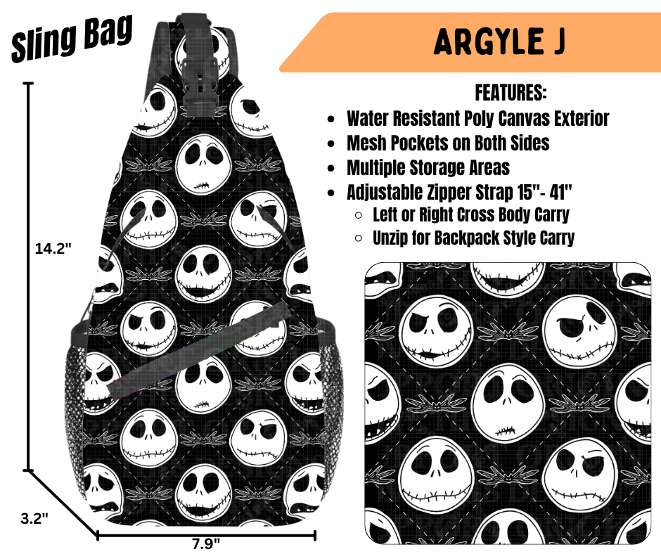 Preorder! Closes 6/22. ETA Sept. Argyle J Sling Bag